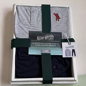 Lucky Brand Men's Gray Henley and Black Joggers Set